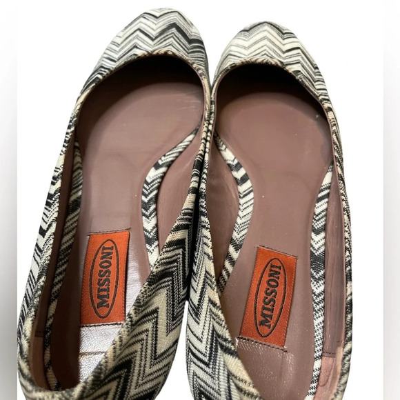 Missoni Chevron Ballet Flats Zig Zag Made In Italy Retail $365 Size 38.5 US 8.5 - Picture 4 of 7